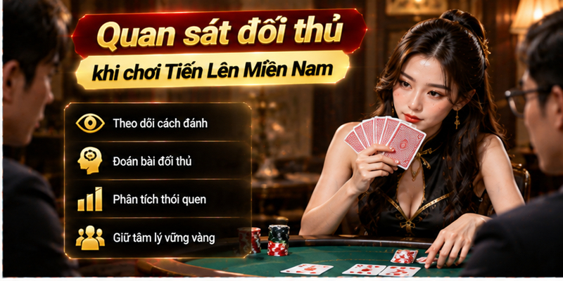 Quan sát đối thủ khi chơi Tiến Lên Miền Nam